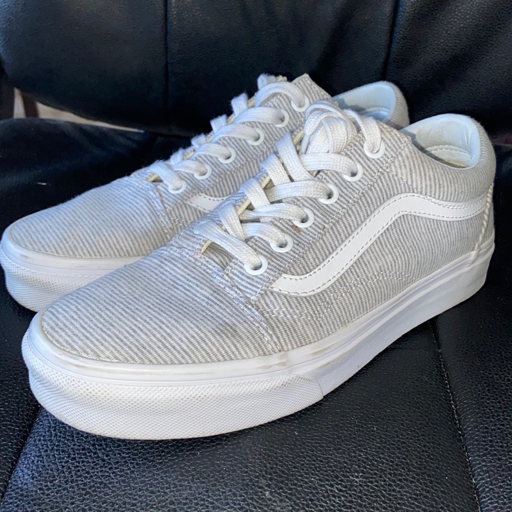 White & Grey Vans Old Skool